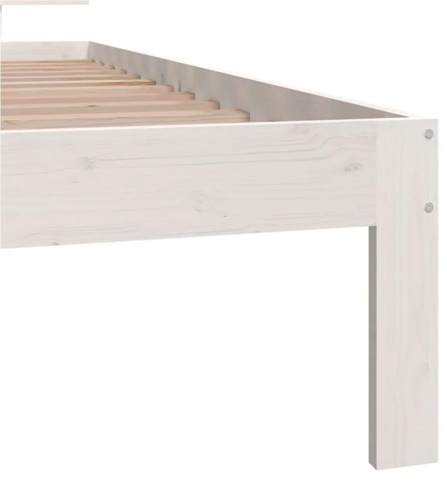 Estrutura de cama 90x200 cm pinho maciço branco