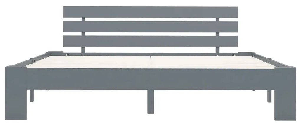 Estrutura de cama com cabeceira 160x200cm pinho maciço cinzento