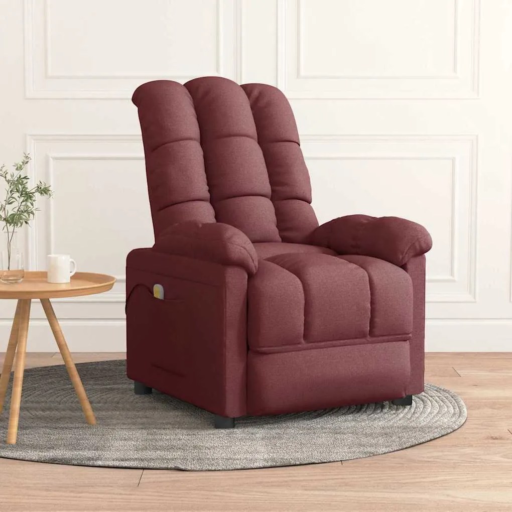 vidaXL Poltrona de massagens tecido roxo