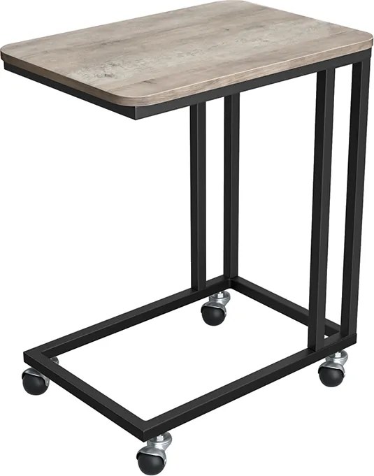 Mesa apoio para sofá com Rodas 50 x 35 x 55 cm Greige-Preto