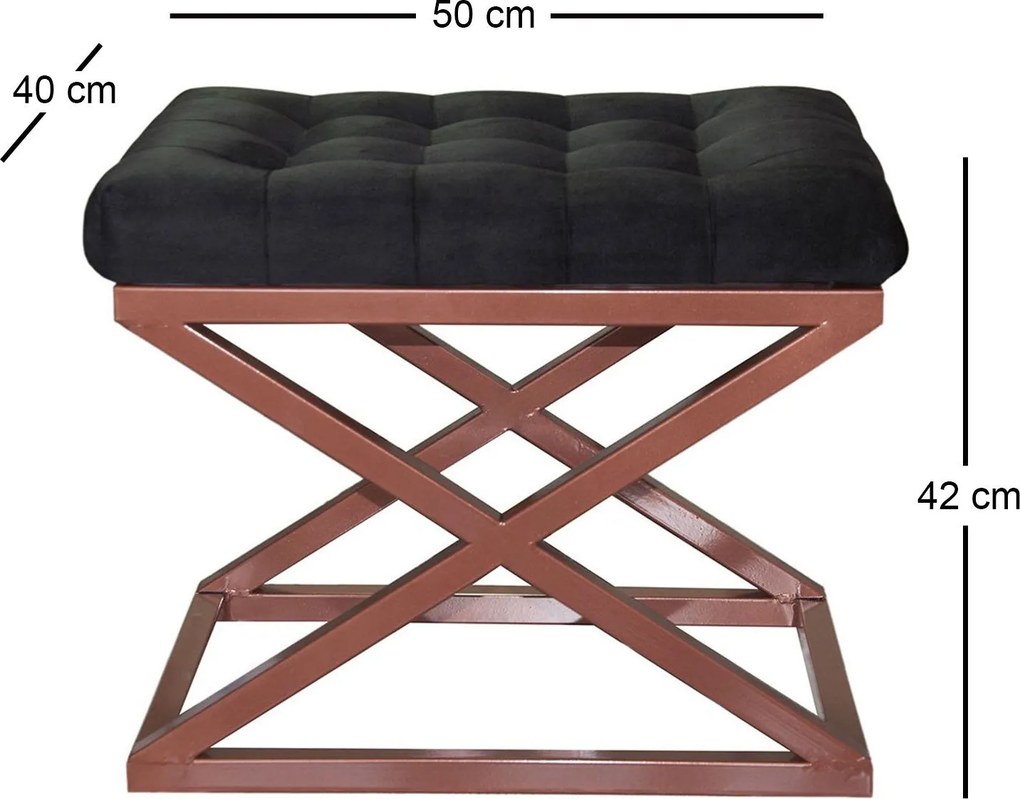 Pouffe Capraz – Copper Black – 50 cm x 42 cm x 40 cm