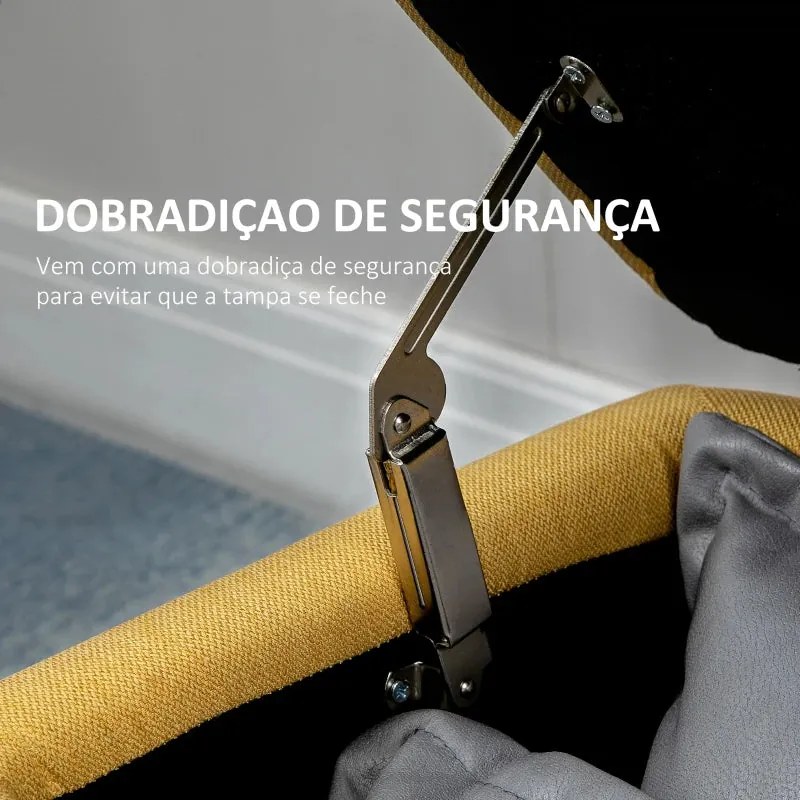 Banco North com Baú - Amarelo - Design Contemporâneo