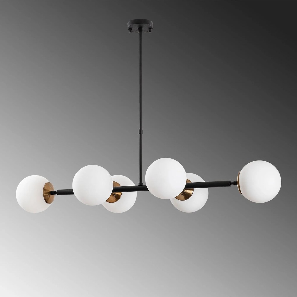 Candeeiro de Teto Fazli – Preto Antigo Creme – 110 x 40 x 35-66 cm