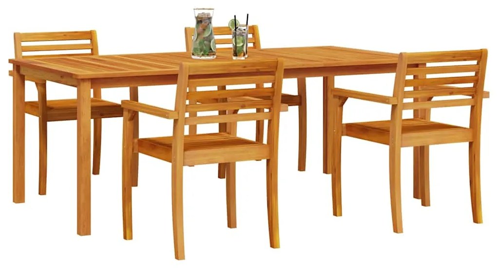 Conjunto de Jantar Jardim 7 pcs Natural 200 x 100 x 74 cm