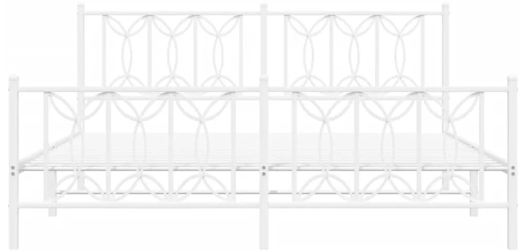 Estrutura de cama com cabeceira e pés 180x200 cm metal branco