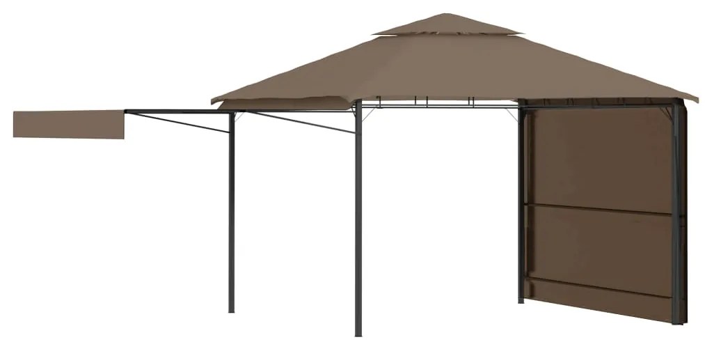 Gazebo toldo duplo extens. 3x3x2,75m 180g/m² cinza-acastanhado