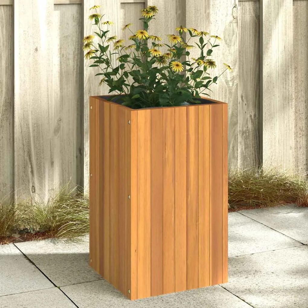 vidaXL Vaso/floreira de jardim 35x35x60 cm madeira de acácia maciça