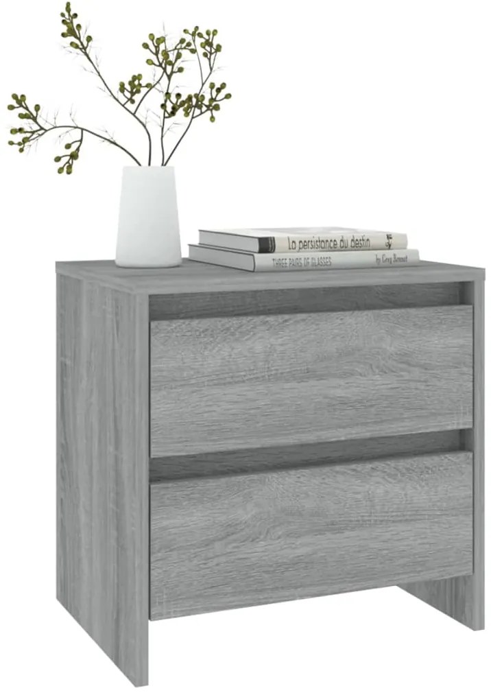 Mesas de cabeceira 2 pcs 45x34,5x44,5 cm aglom. sonoma cinzento