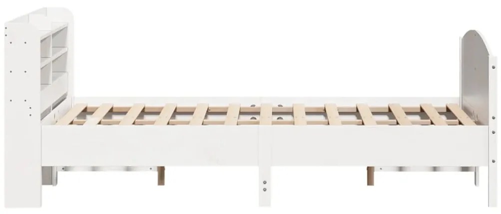 Cama sem colchão 160x200 cm madeira de pinho maciça branco
