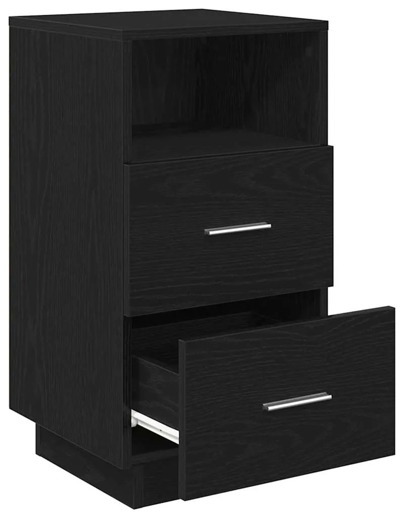 Mesa de cabeceira com 2 gavetas 36x36x68 cm preto