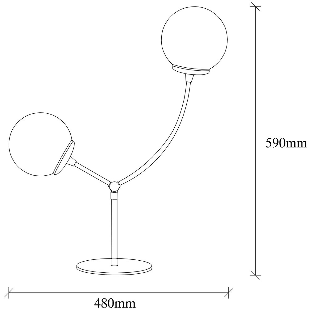 Candeeiro de Mesa Kromozom – Preto e Branco – 48 x 17 cm