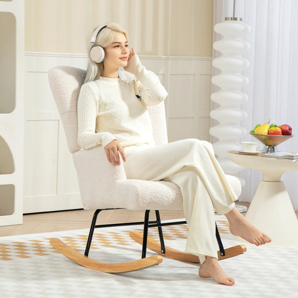 Poltrona Baloiço Cozy -Base de Madeira de Borracha - Carga 120 kg - 6