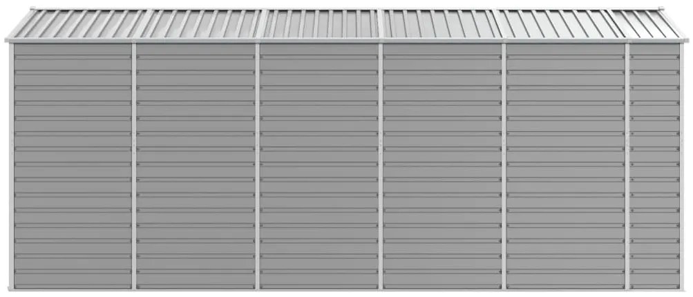 Abrigo de jardim 191x470x198 cm aço galvanizado cinzento-claro