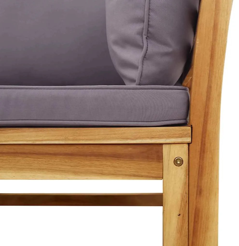 6 pcs conjunto lounge jardim c/almofadões madeira maciça acácia