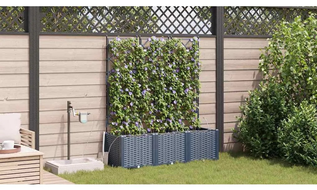 Jardineiras de Jardim 1 pc Cinzeto 120 x 40 x 142 cm Plástico