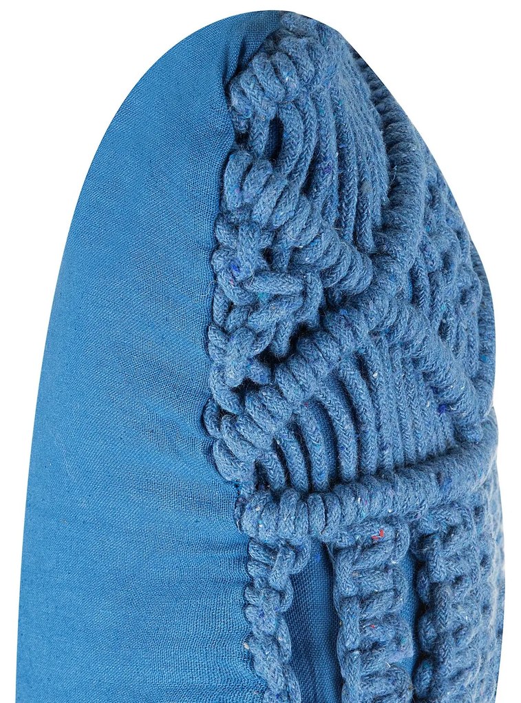 Almofada decorativa em macramé azul 45 x 45 cm KARATAS Beliani