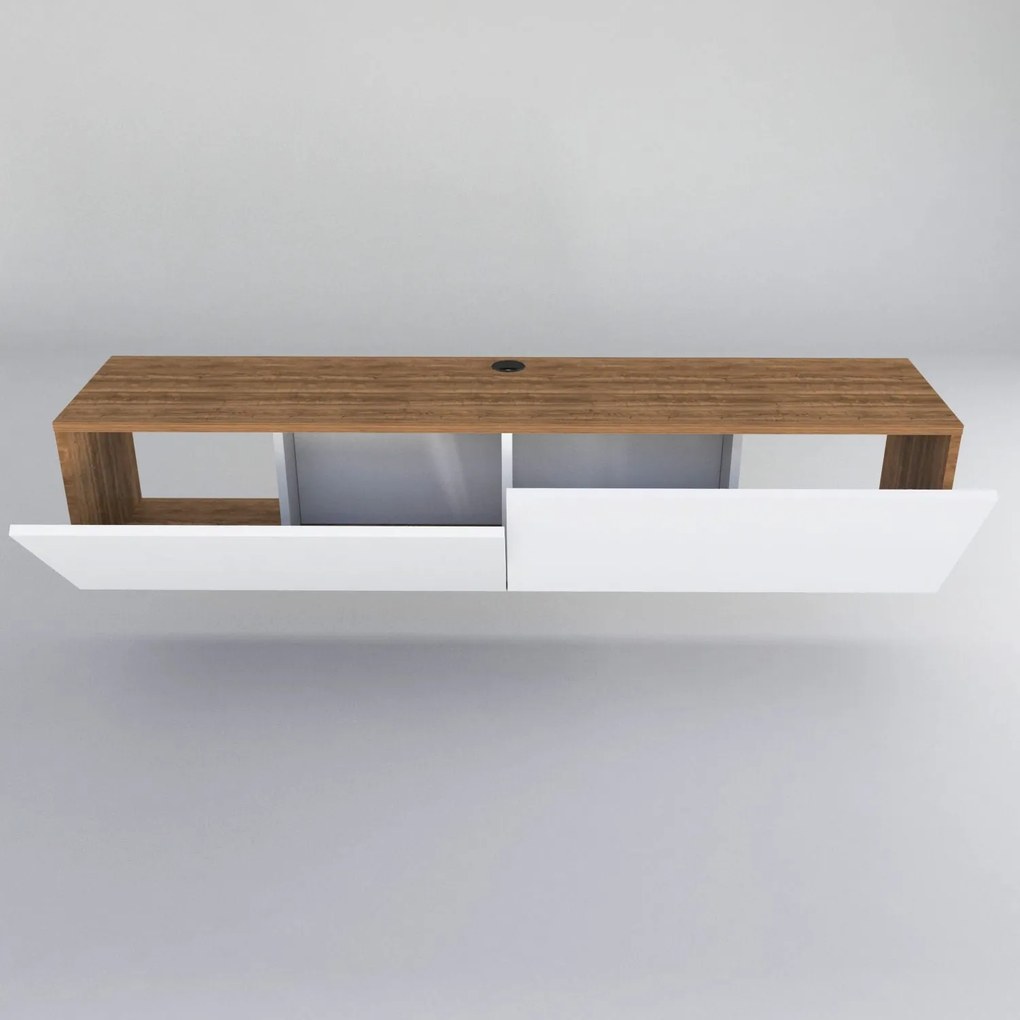 Móvel TV Poling – Branco Nogueira – 159,7 x 36,8 x 34,1 cm