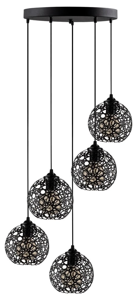 Candeeiro de Teto Fellini – Preto – Diâmetro 60 cm, Altura 111 cm
