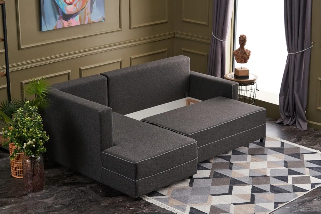 Sofá-Cama de Canto Ece – Antracite – 242 cm x 88 cm x 90 cm