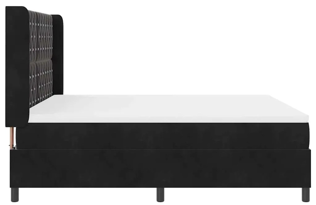 Cama Box com Colchão e LED preto 180x200 cm Veludo