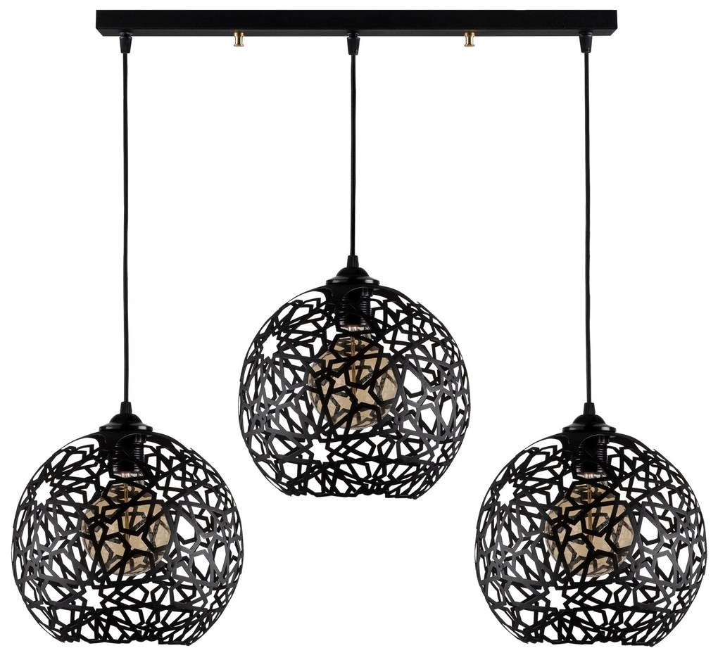 Candeeiro de Teto Fellini – Preto – 100 x 25 cm