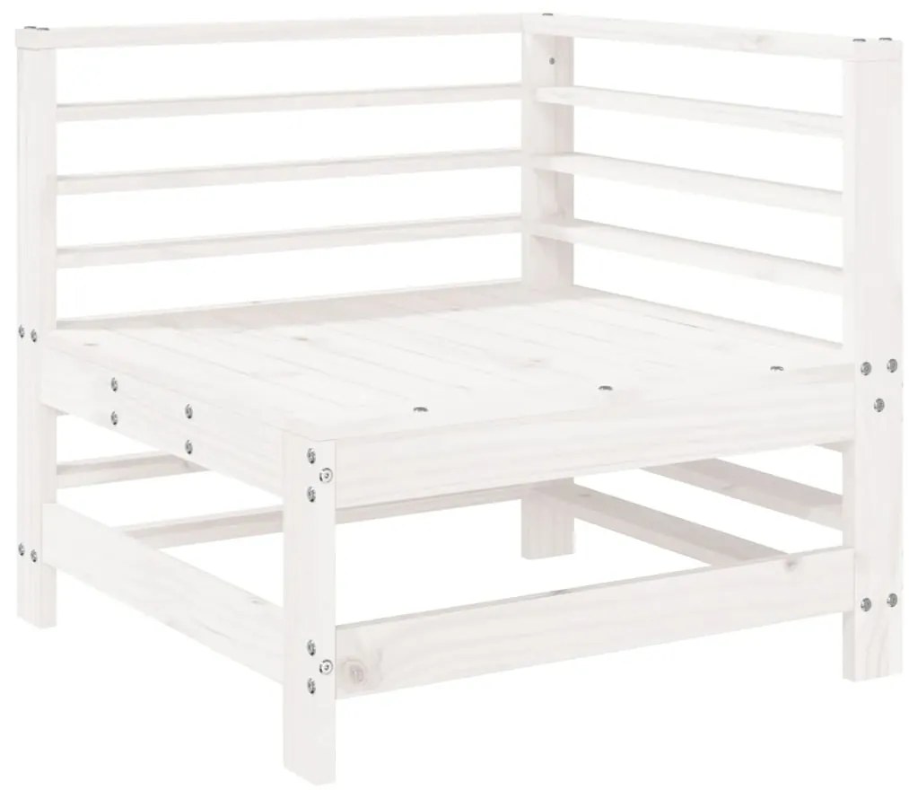 7 pcs conjunto lounge de jardim pinho maciço branco