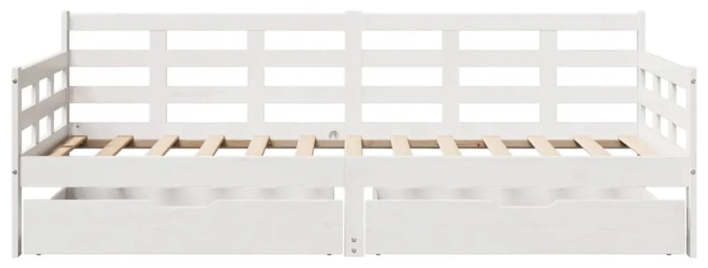 Sofá-cama com gavetas 80x200 cm madeira de pinho maciça