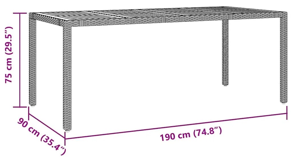 Conjunto de Jantar de Jardim vidaXL 9 Peças Polirattan Preto