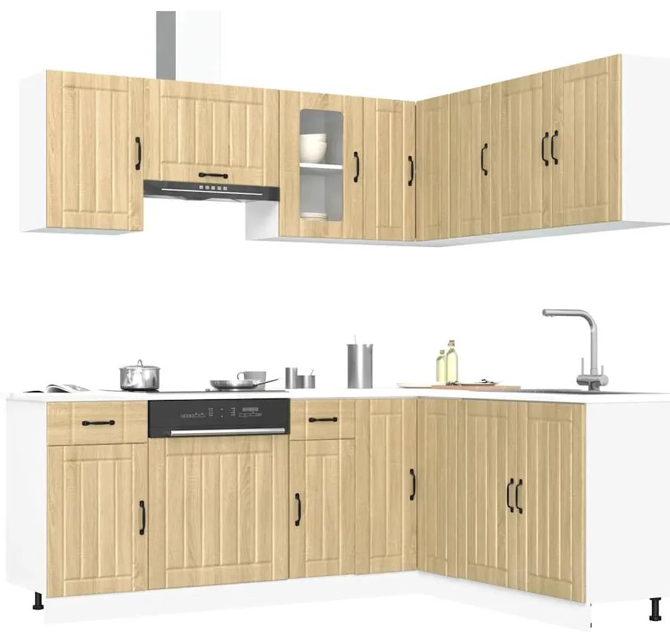 11 peças armário de cozinha conjunto Lucca sonoma carvalho