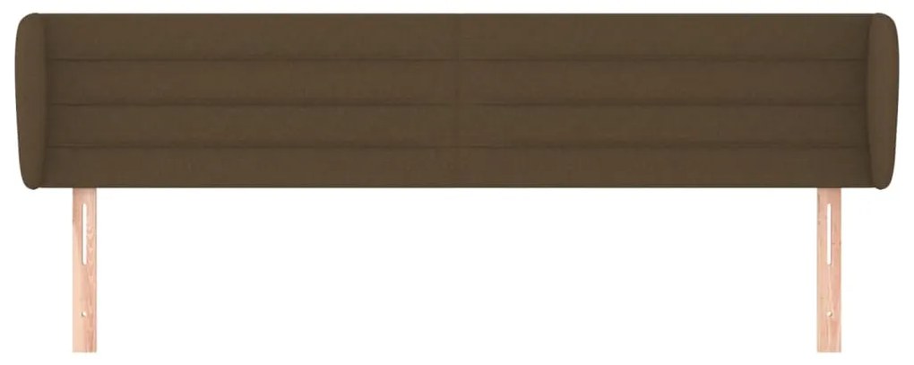 Cabeceira de cama c/ abas tecido 183x23x78/88cm castanho-escuro
