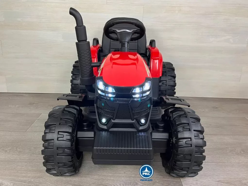 Trator Eléctrico para Crianças Peketrac 6100 24V 2.4G Com Reboque Vermelho