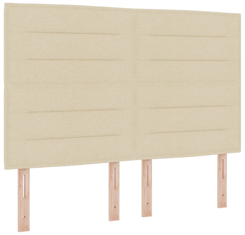 Cama vidaXL Creme 140x200 cm Tecido