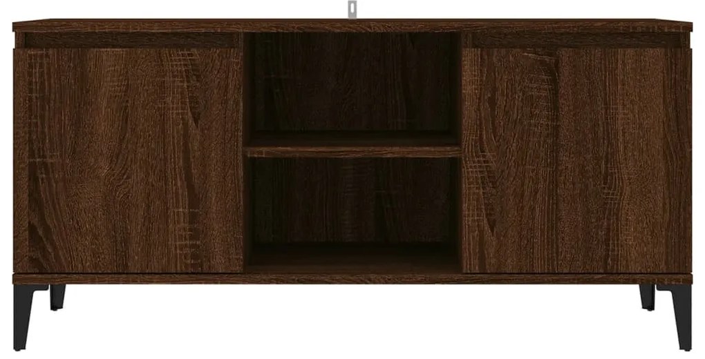 Móvel de TV com pernas em metal 103,5x35x50cm carvalho castanho
