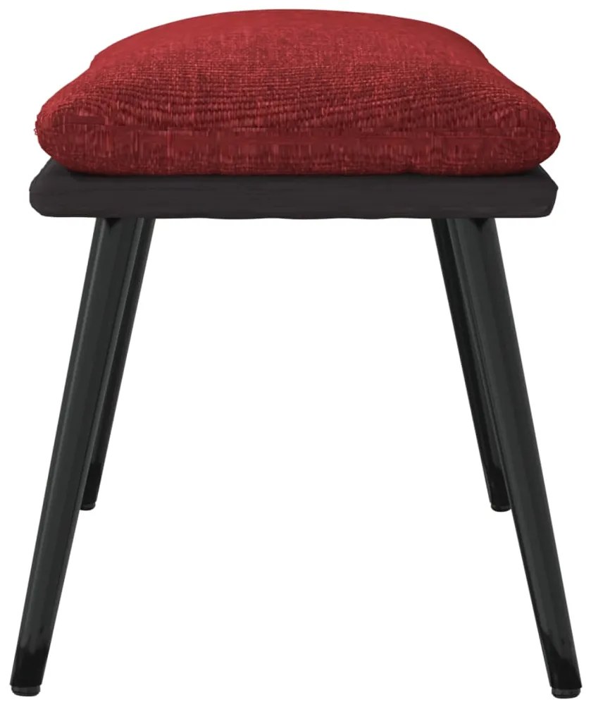 Apoio de pés45x29,5x35cm tecido/couro artificial vermelho tinto