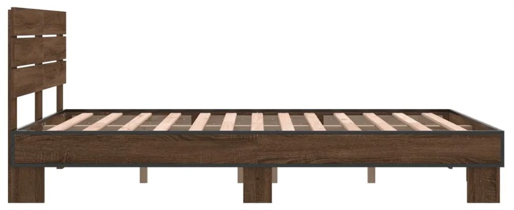 Estrutura de cama 140x190cm derivados madeira/metal