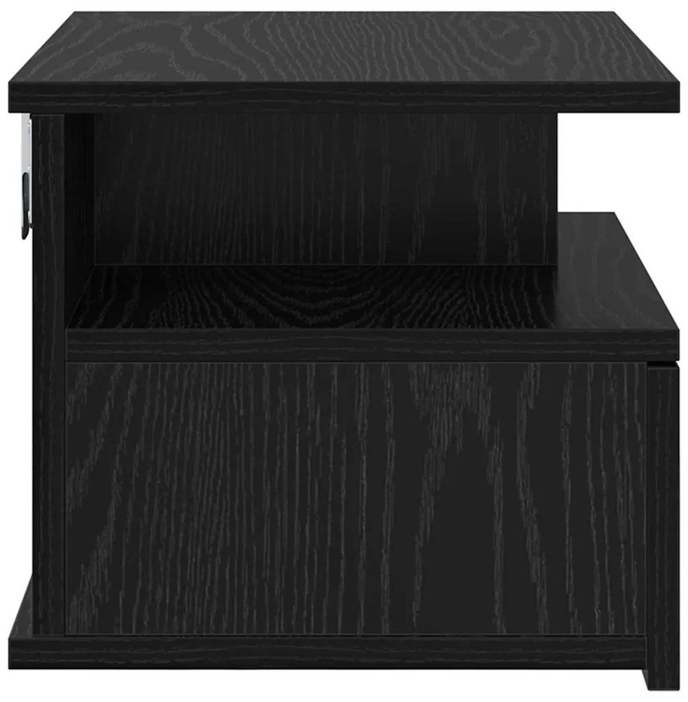 Mesa de Cabeceira Flutuante Carvalho Preto 40x31x27 cm Madeira Engenhe