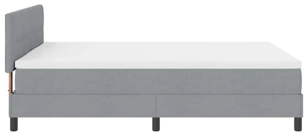 Cama Box com Colchão e Luz LED Cinza Claro 140x200 cm Tecido