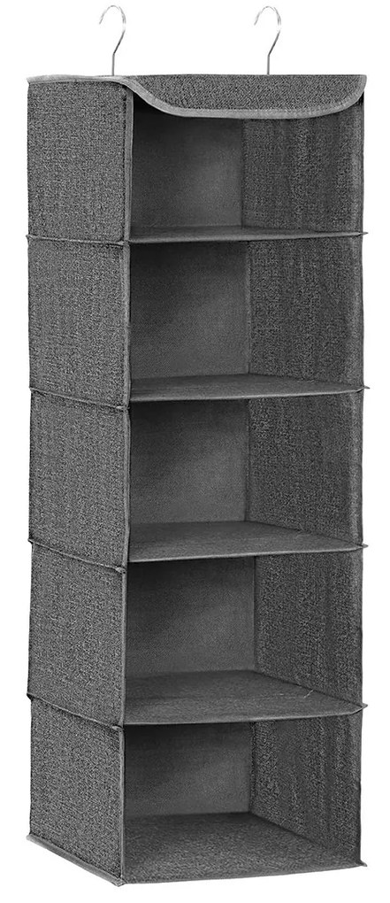 Prateleiras suspensas organizadoras com inserções de bambu | SONGMICS | 30 x 30 x 90 cm | cinzento | RYCH06G.