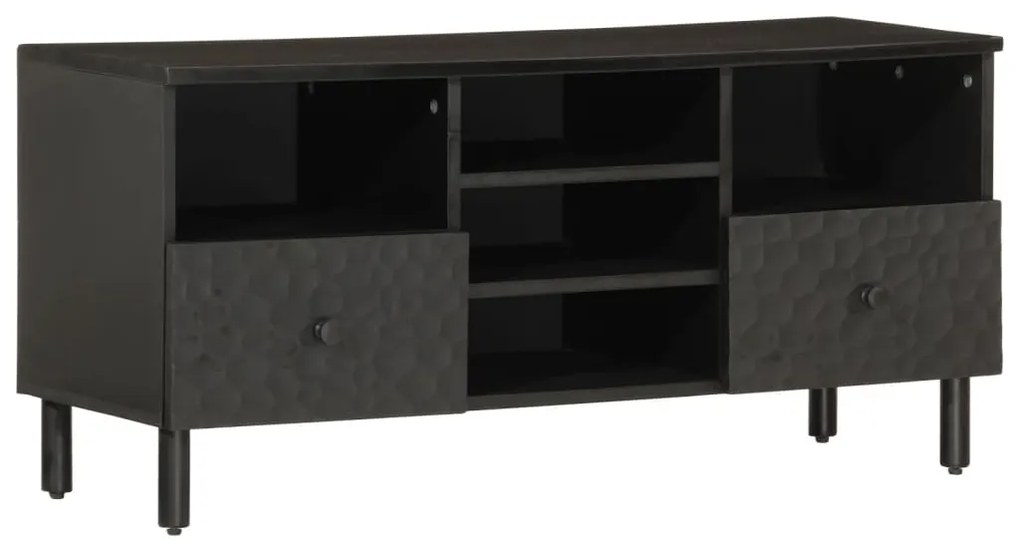Móvel de TV 100x33x46 cm madeira de mangueira maciça preto