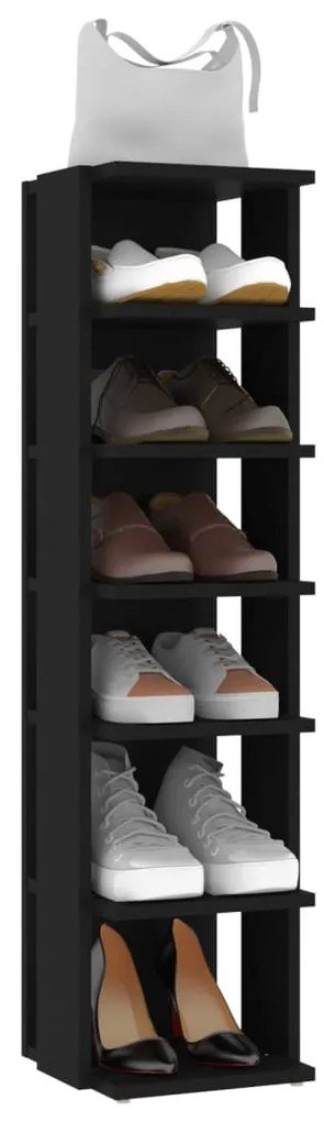 Armários para sapatos 2 pcs 27,5x27x102 cm preto