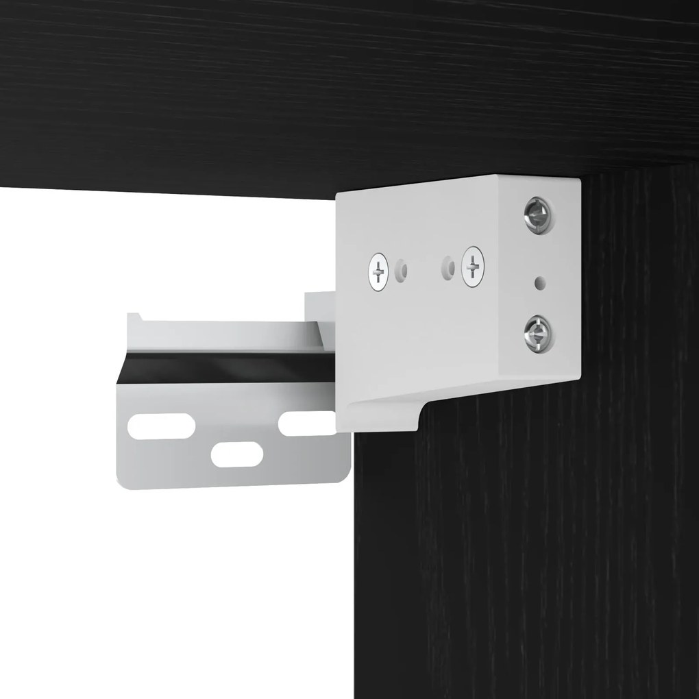 Armários de parede para TV (Conjunto de 2) - Carvalho Preto, 80x30x30