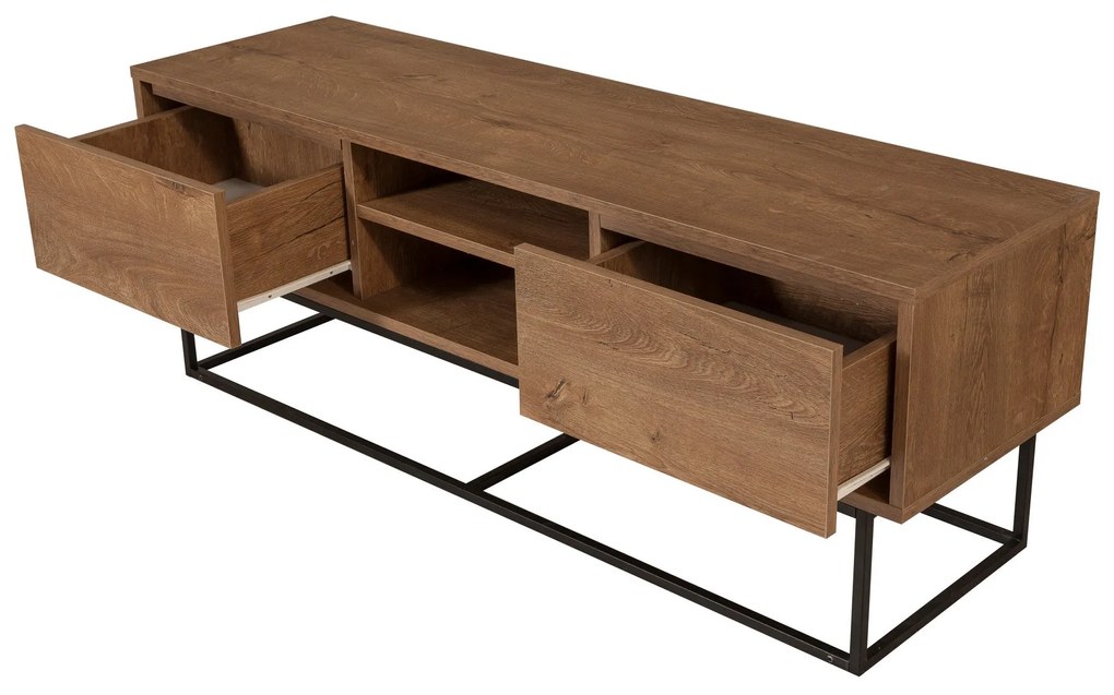 Móvel para TV Rodez – Nogueira e Preto – 140x50x40 cm