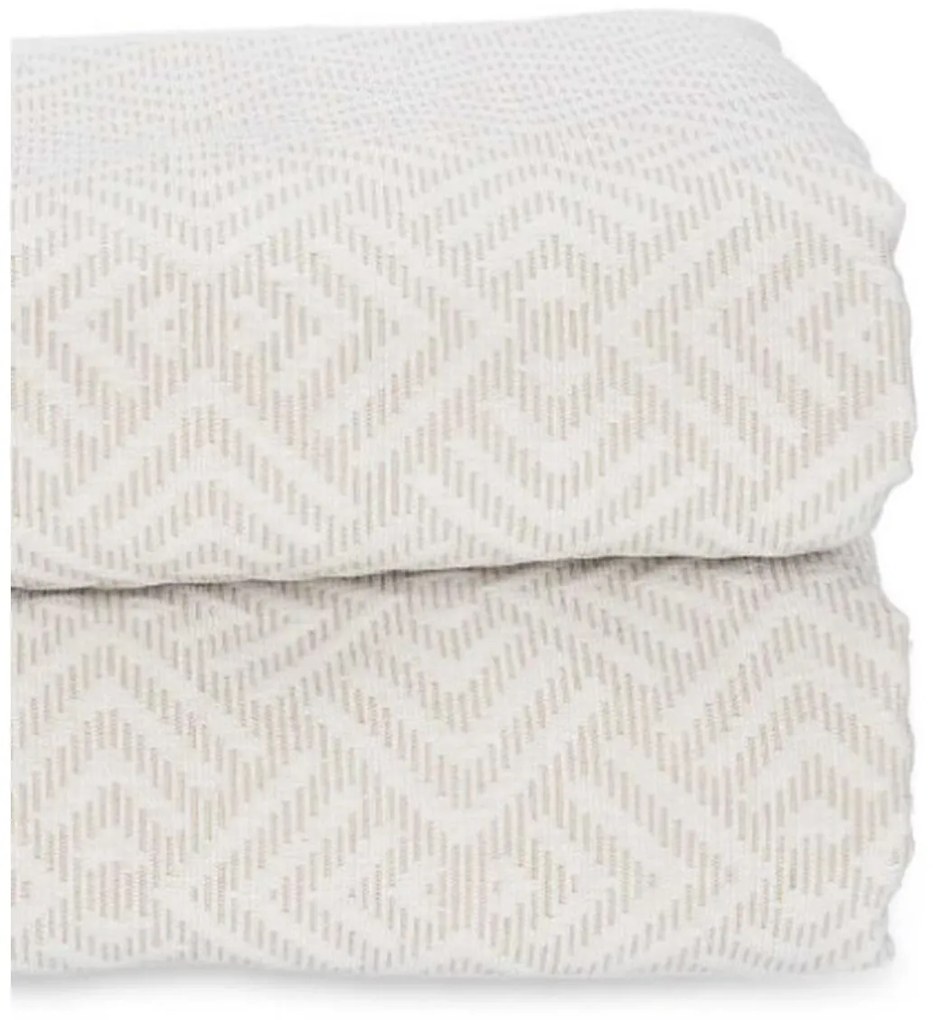 Colcha Geométrico 180 x 260 cm Bege (4 Unidades)