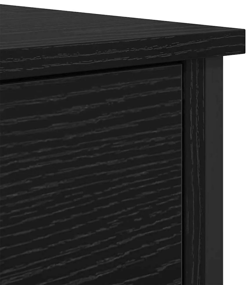 Gabinetes de Cabeceira 2 pcs Carvalho Preto 40x42x60 cm Madeira engenh