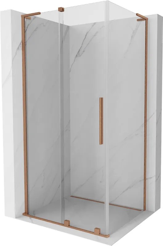 Mexen Velar L cabine de duche deslizante 120 x 90 cm, transparente, cobre escovado - 871-120-090-03-65