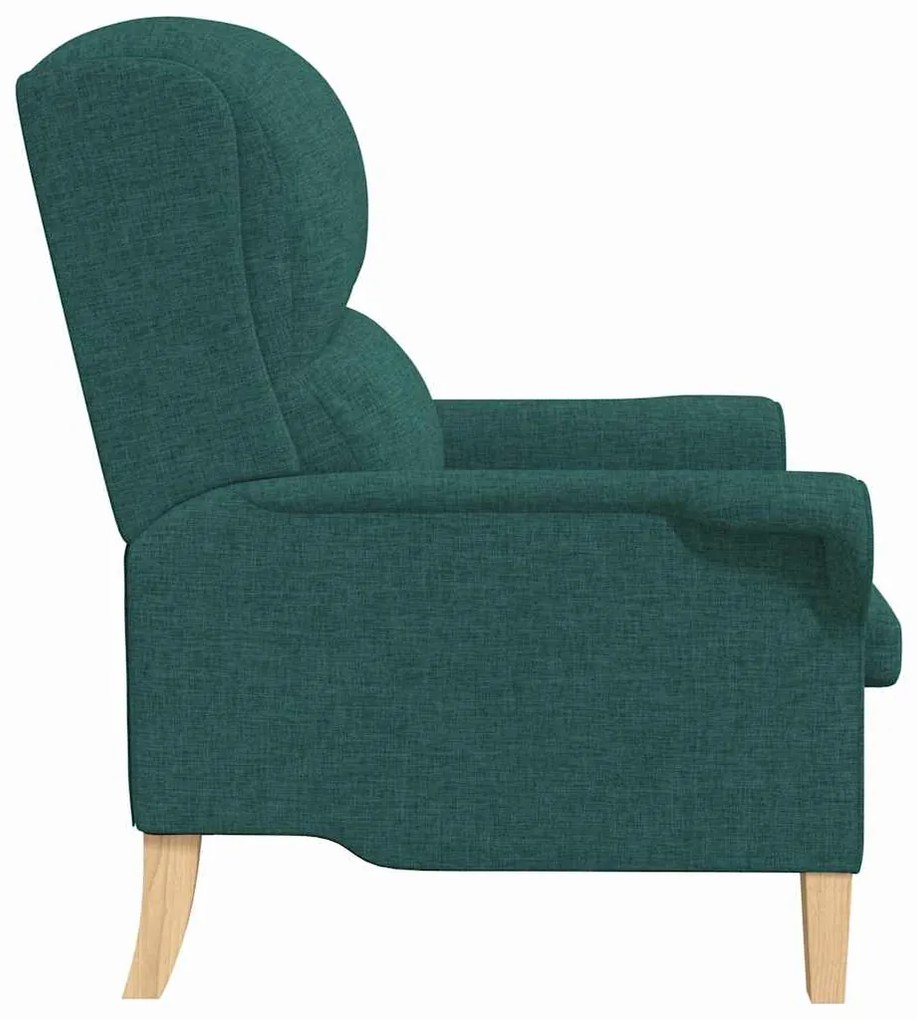 Poltrona Moderna Verde Escuro Tecido, Madeira Padrão Ergonómica