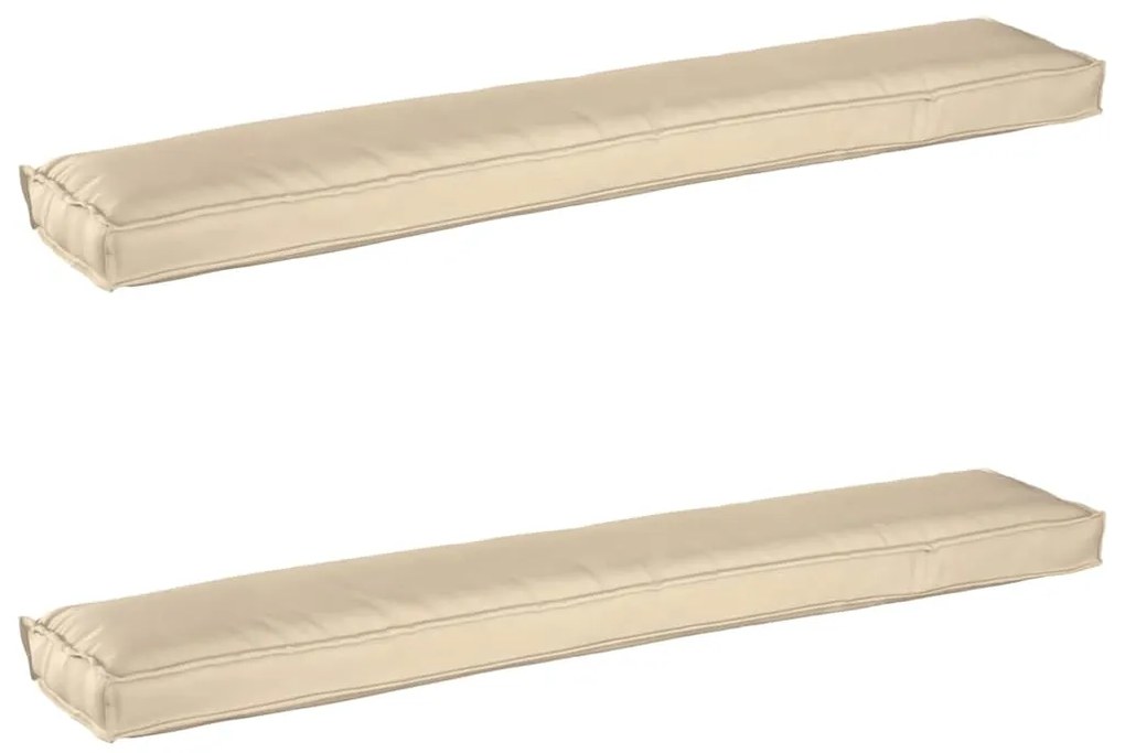 Almofadas para Banco 2 pcs Bege 200x40x8 cm Tecido Oxford