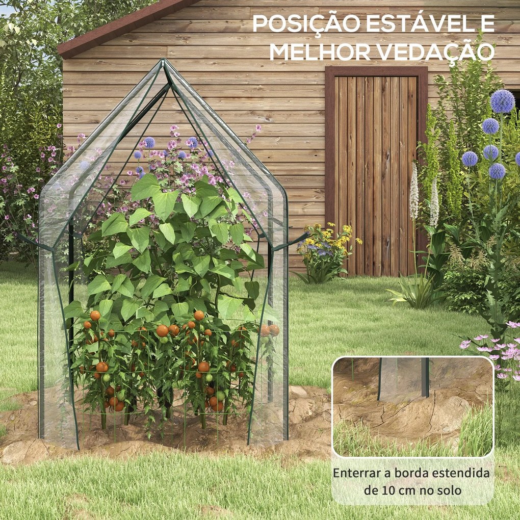 Estufa de Jardim para Varanda – 90x90x145 cm – Estrutura em Aço e Cobe