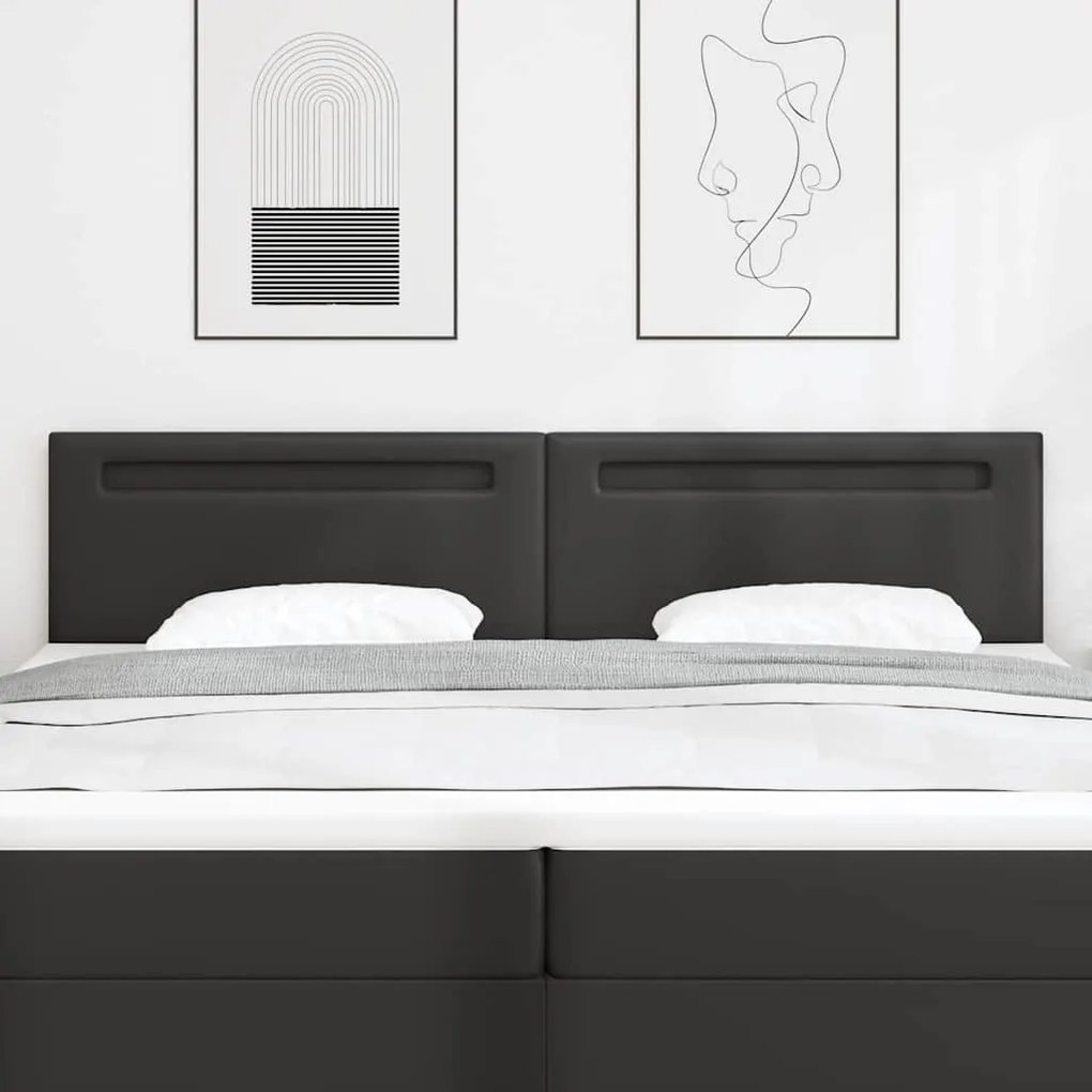 Cabeceira VidaXL Design Simples Preta 200 cm em Couro Sintético