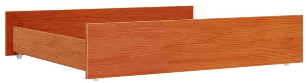 Gavetas para cama 2 pcs madeira de pinho maciça castanho mel